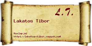Lakatos Tibor névjegykártya